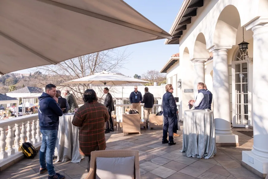 Leaders networking on the terrace at Limitless Johannesburg